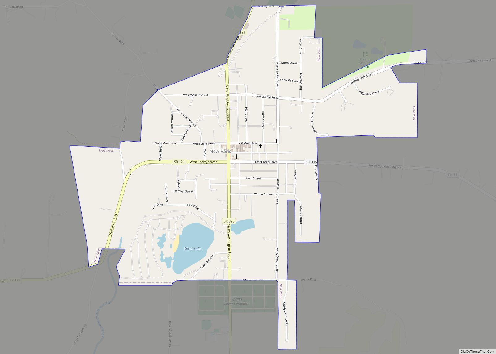 Map of New Paris village, Ohio