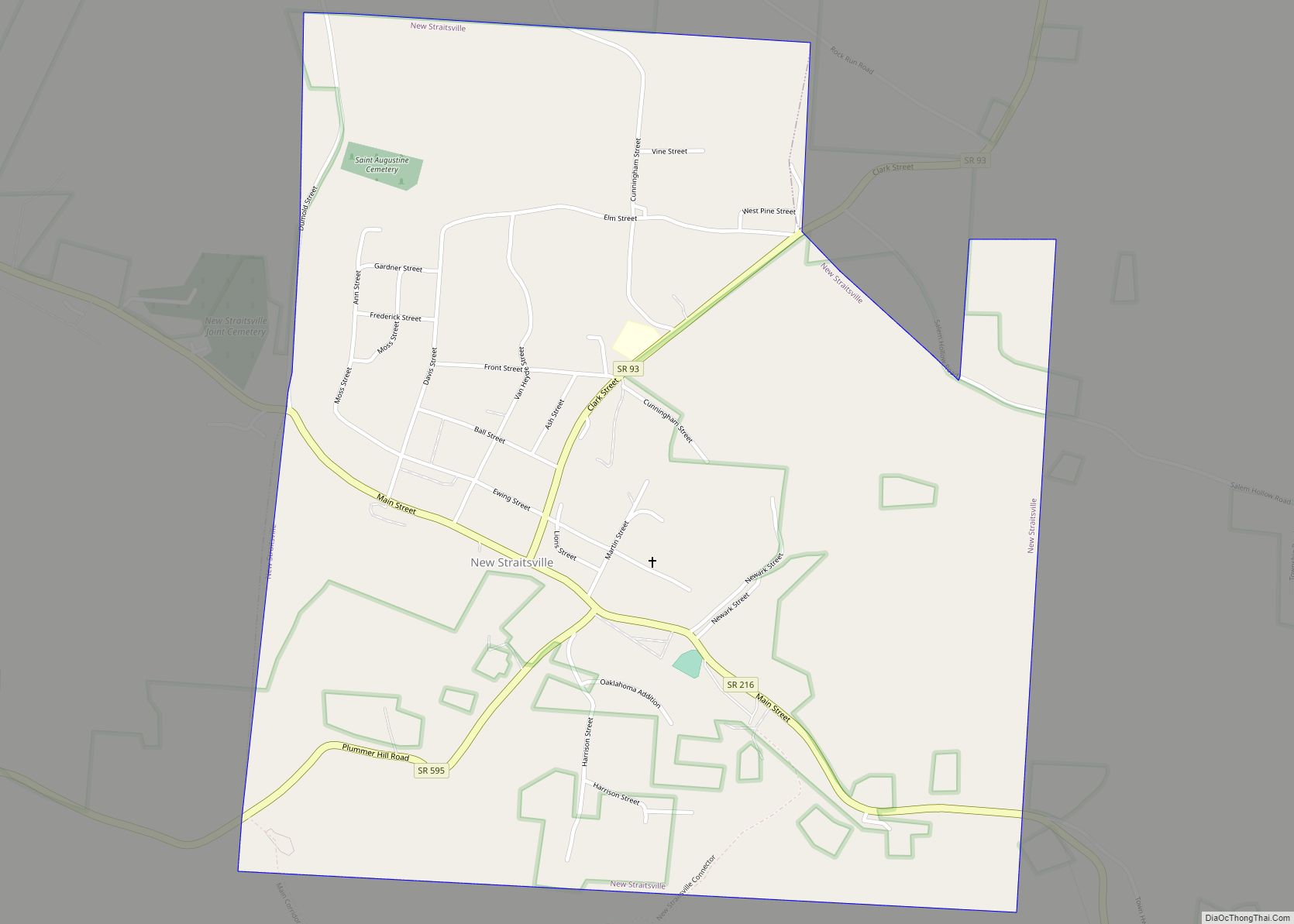 Map of New Straitsville village