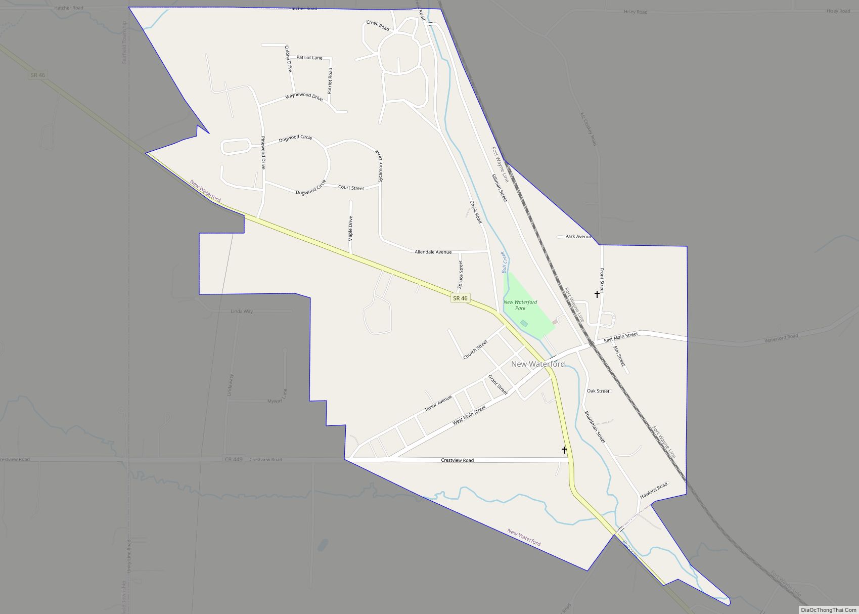 Map of New Waterford village