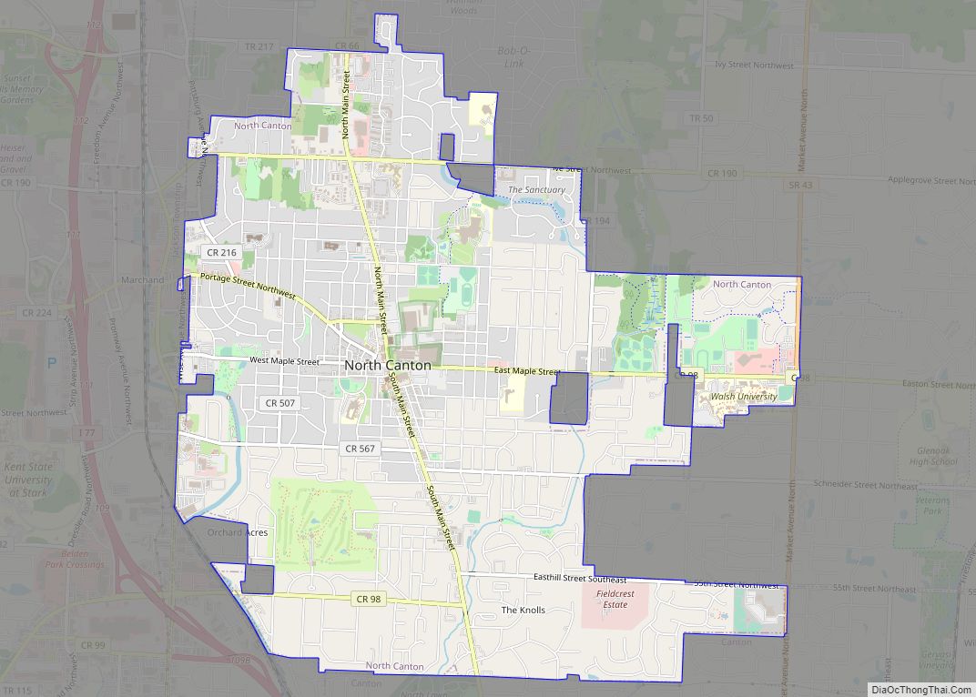 Map of North Canton city