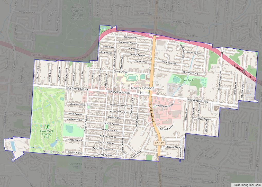 Map of North College Hill city