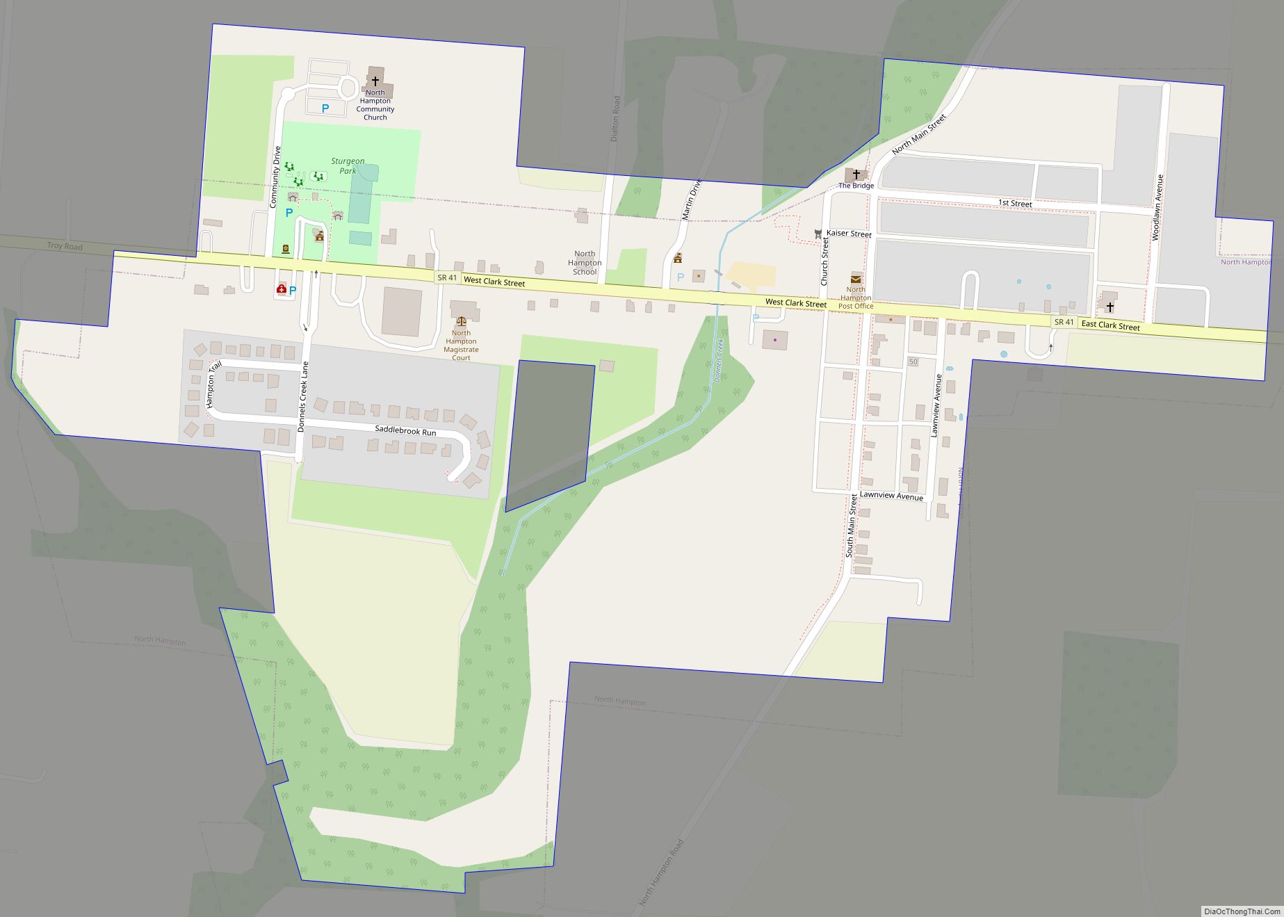 Map of North Hampton village