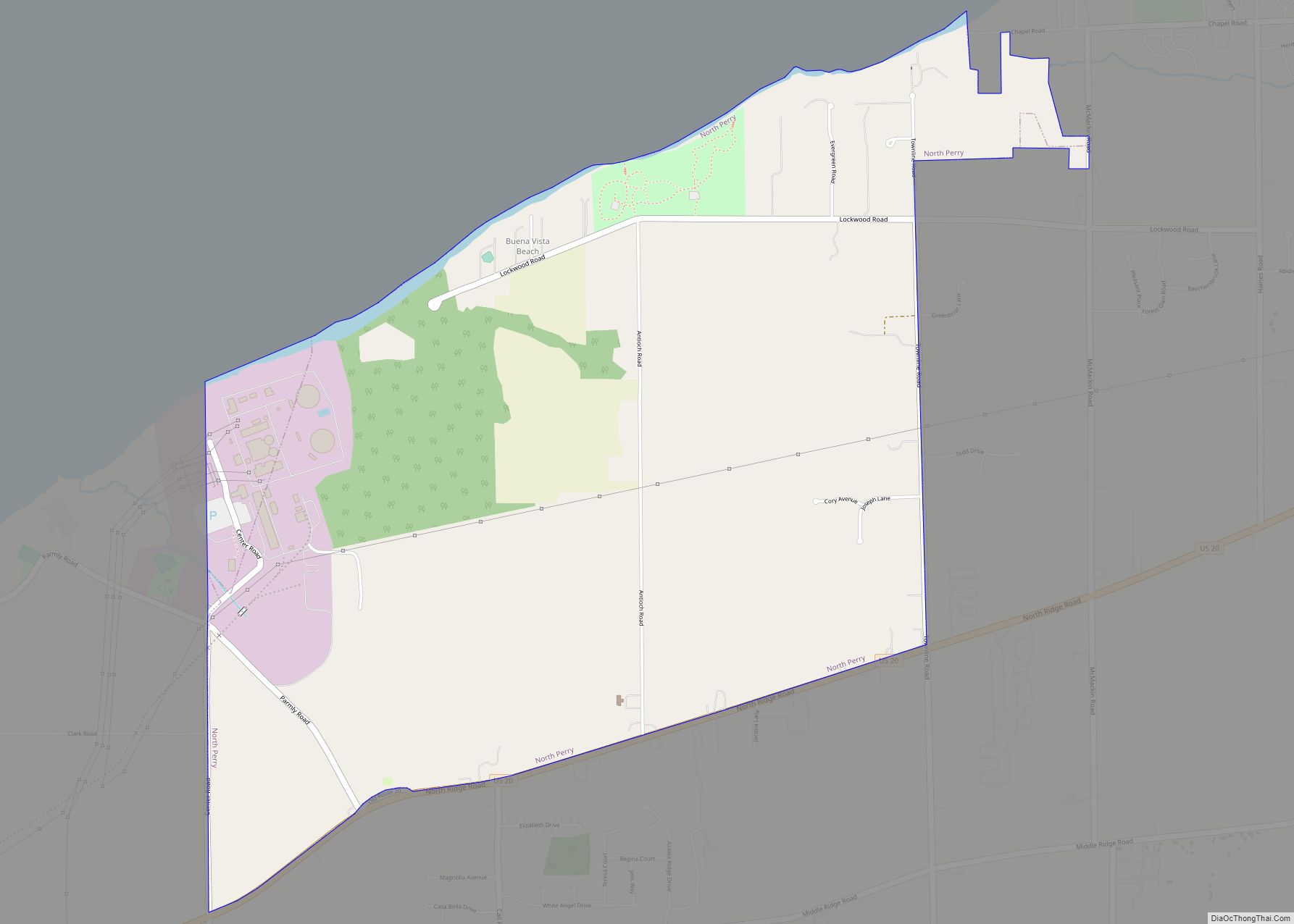 Map of North Perry village