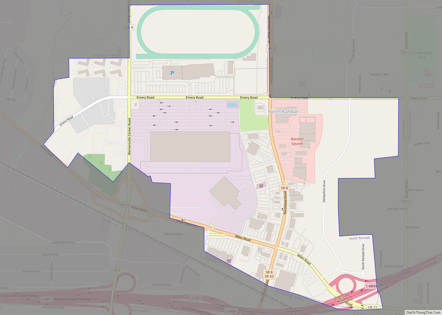 Map of North Randall village