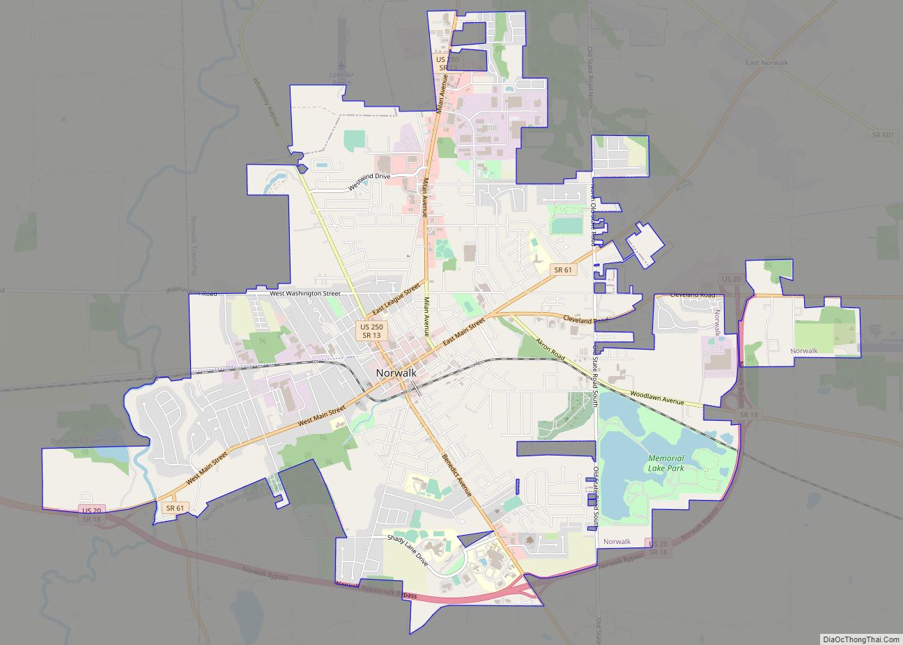 Map of Norwalk city, Ohio