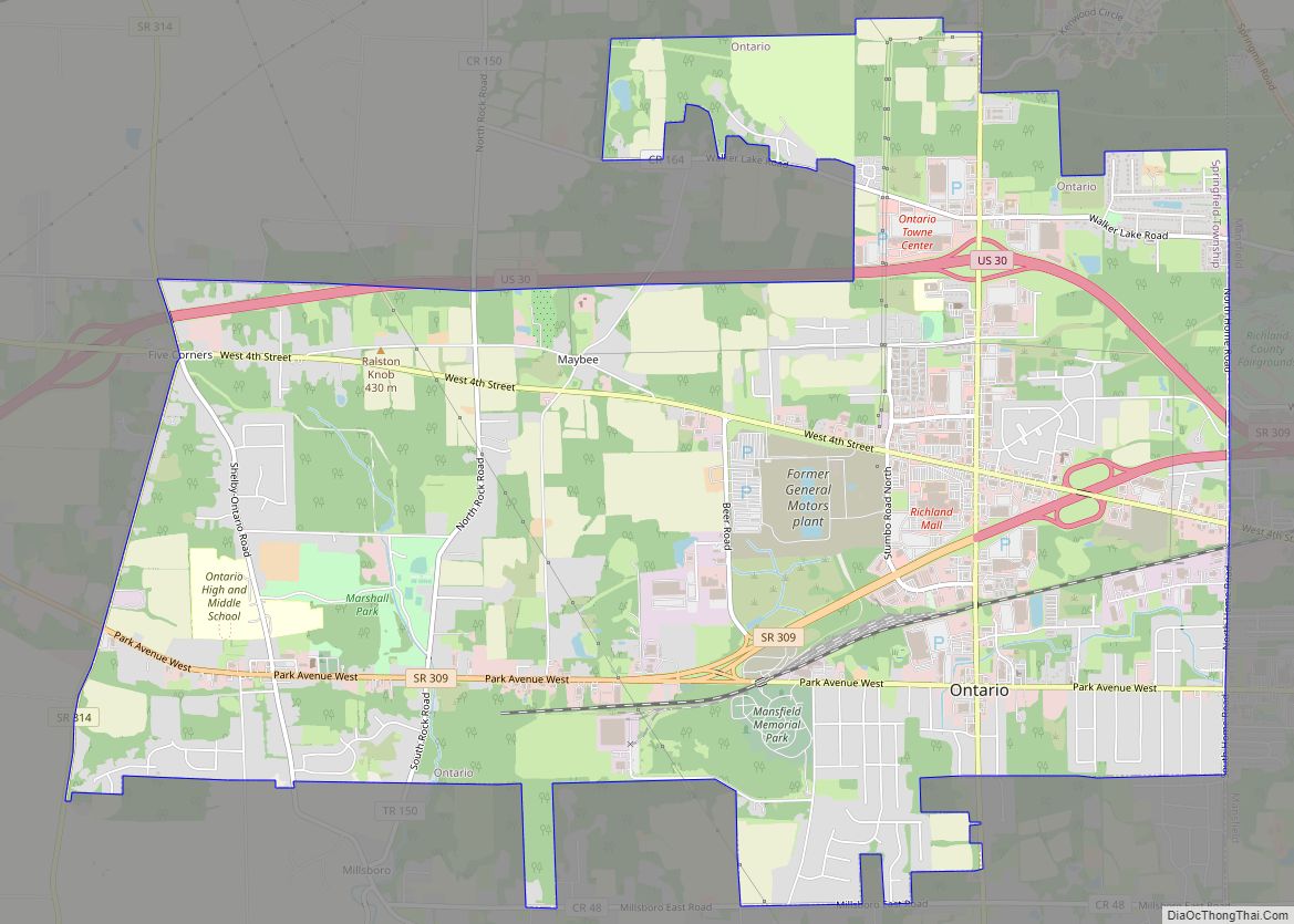 Map of Ontario city, Ohio