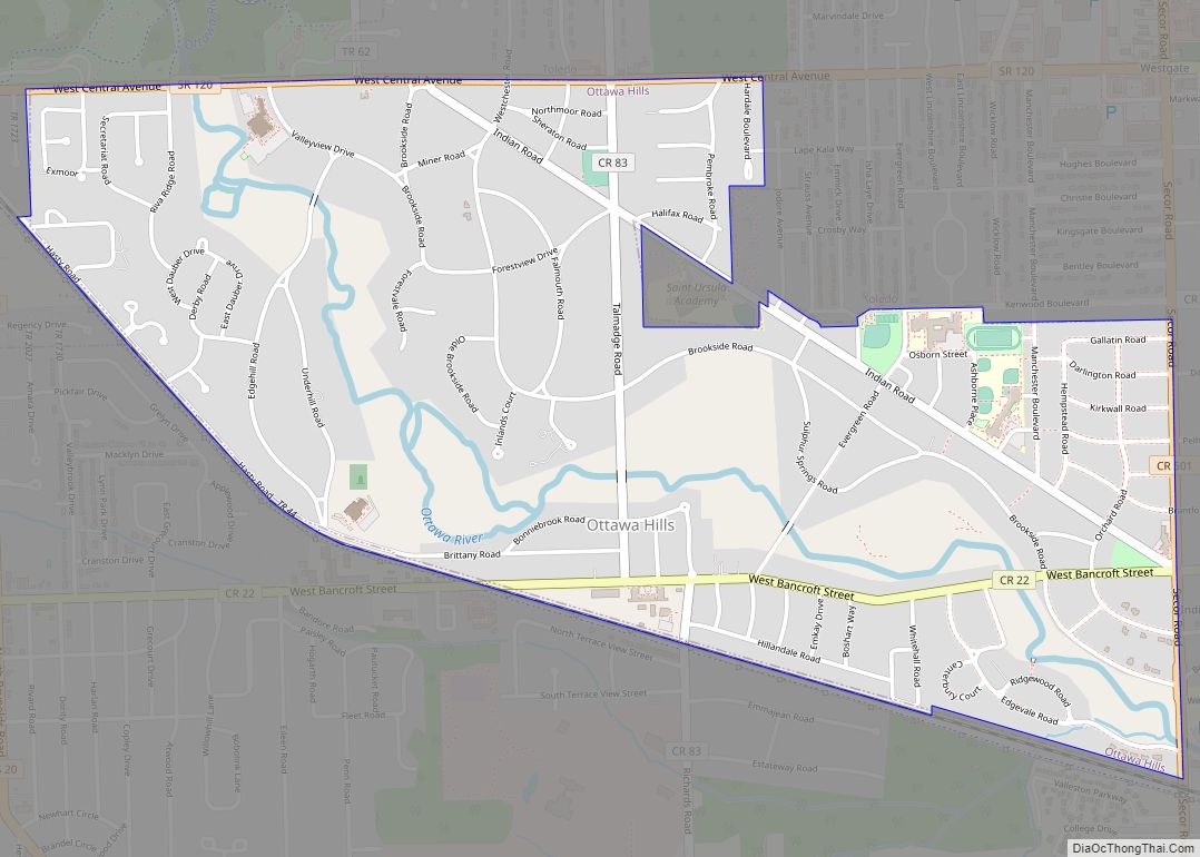 Map of Ottawa Hills village