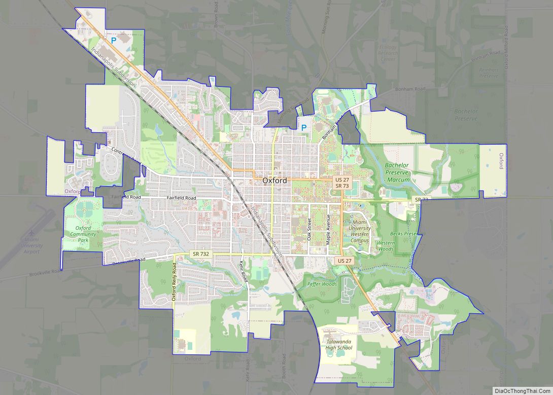 Map of Oxford city, Ohio