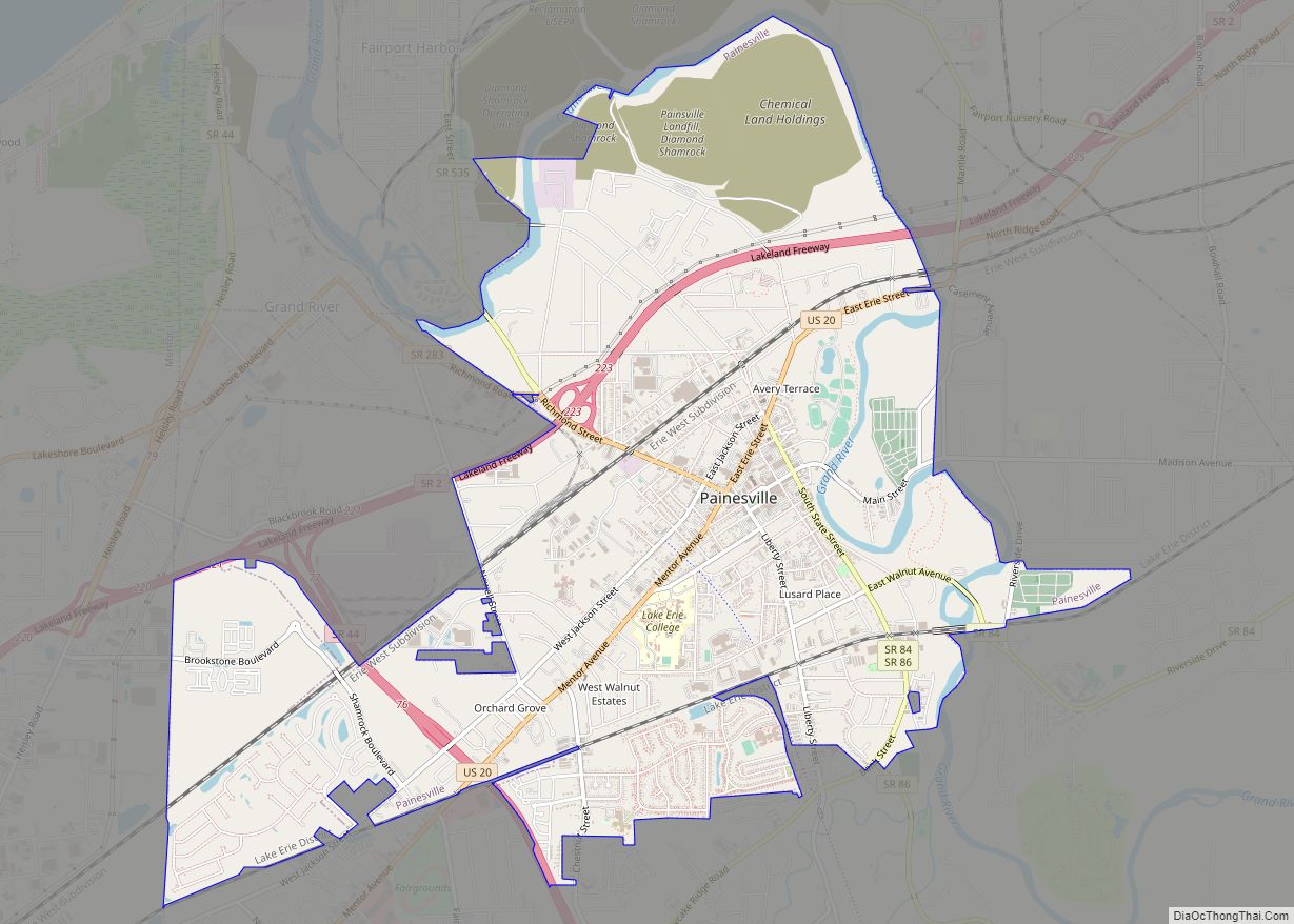 Map of Painesville city