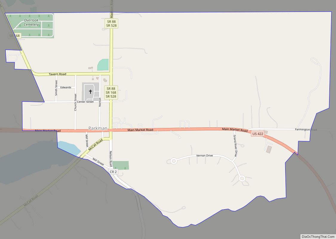 Map of Parkman CDP, Ohio