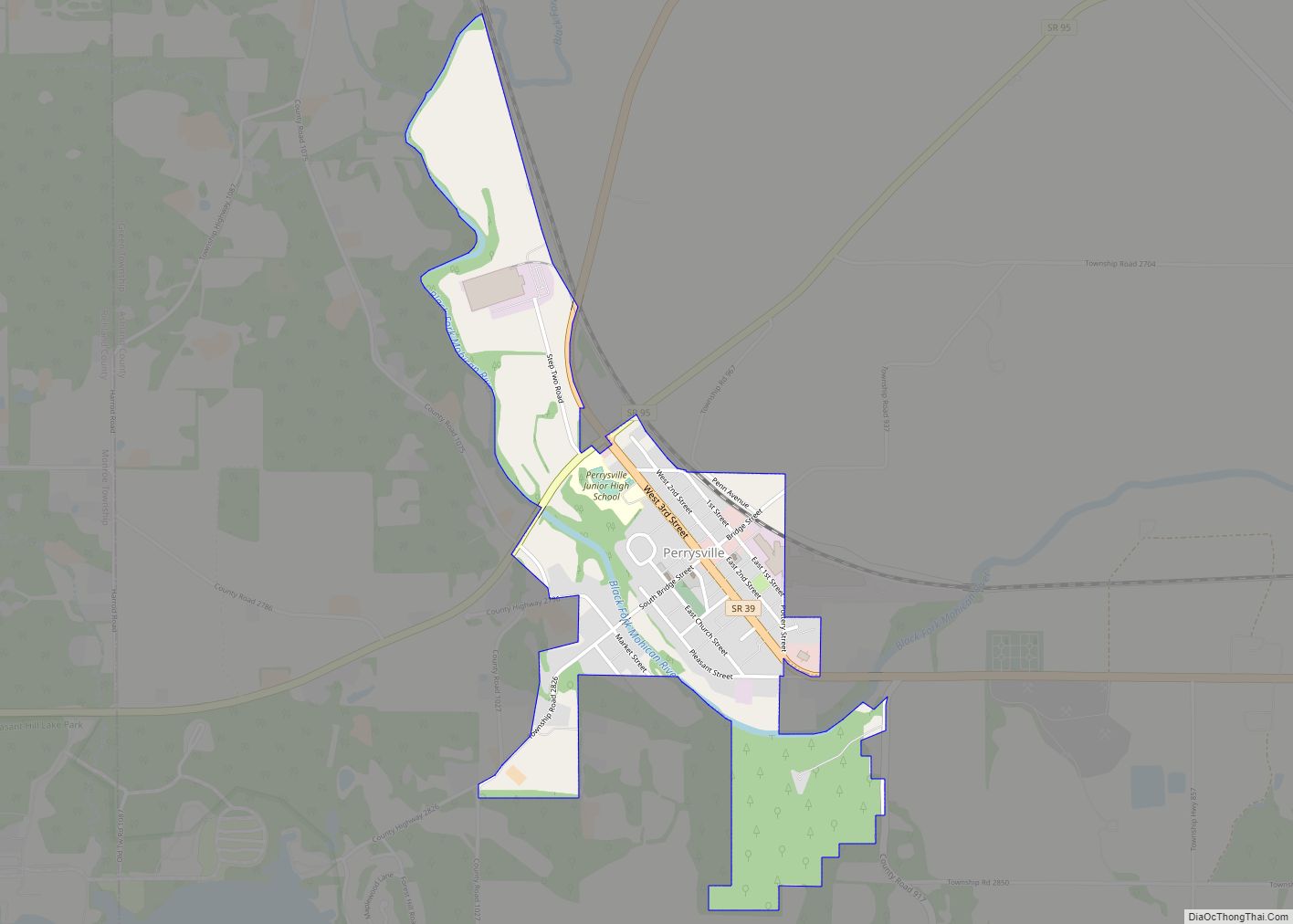 Map of Perrysville village, Ohio