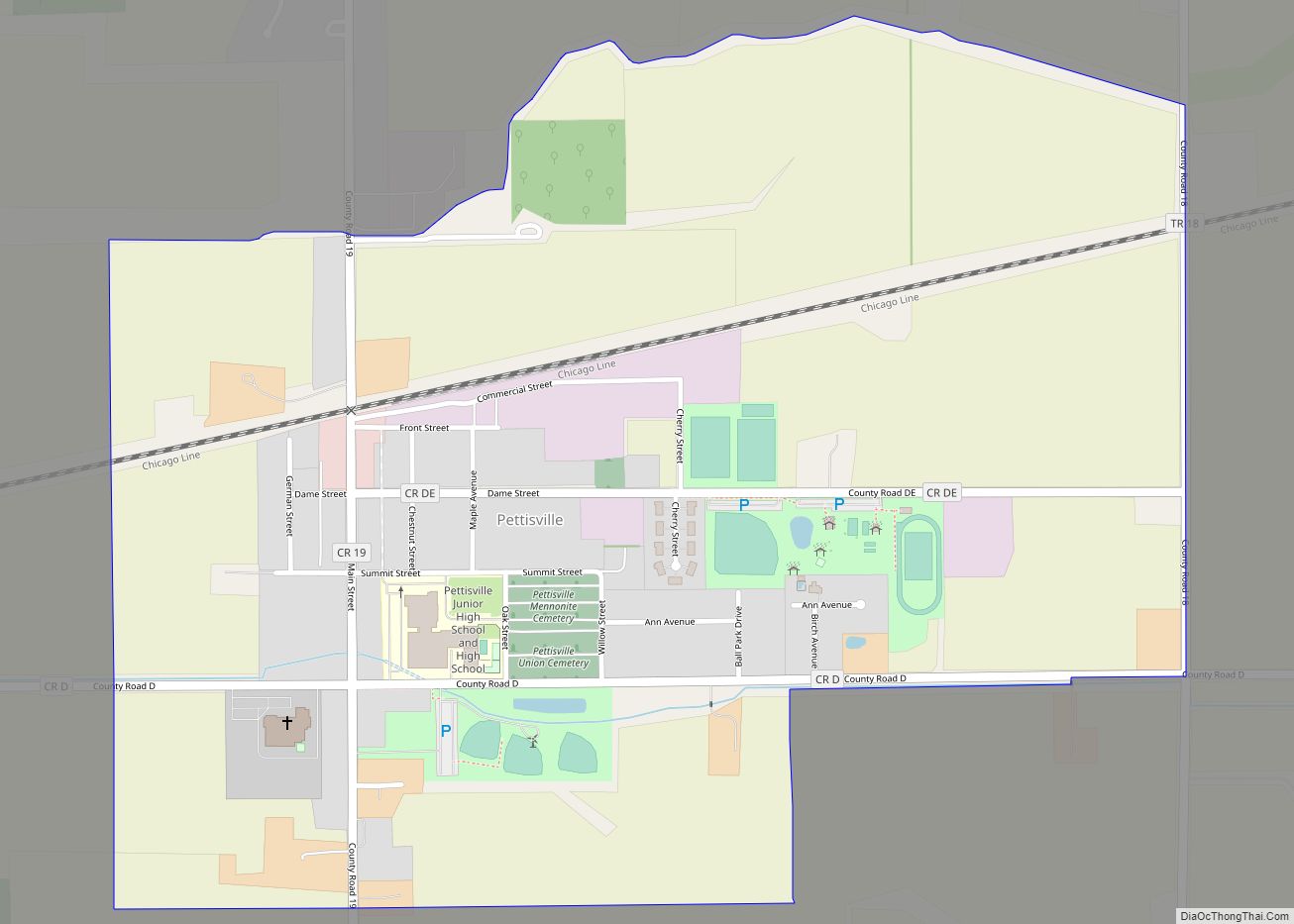 Map of Pettisville CDP