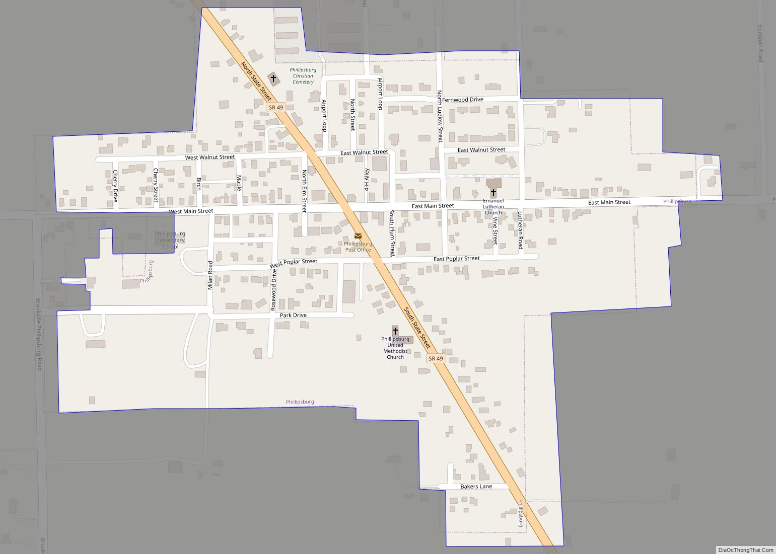 Map of Phillipsburg village, Ohio