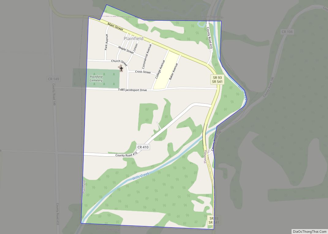 Map of Plainfield village, Ohio