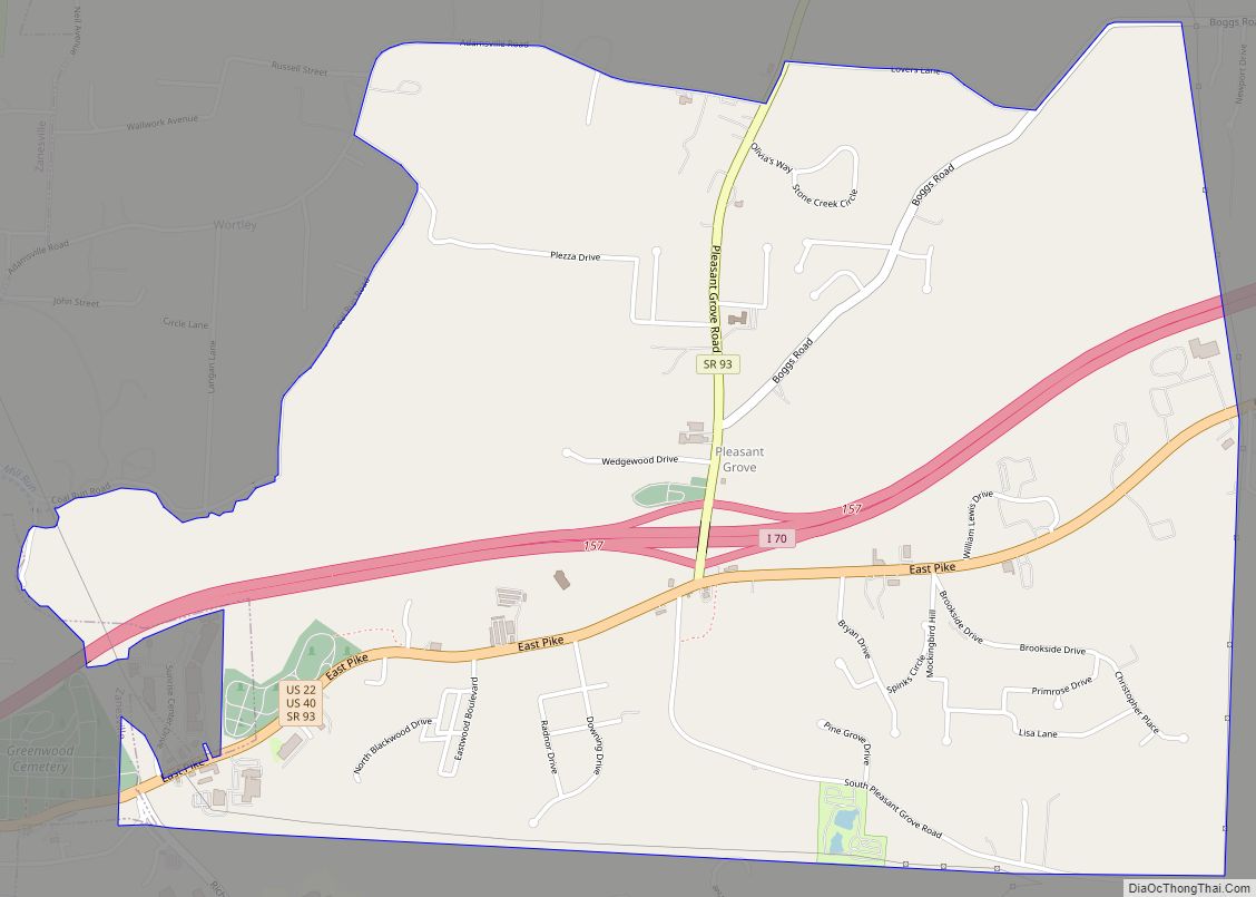 Map of Pleasant Grove CDP, Ohio