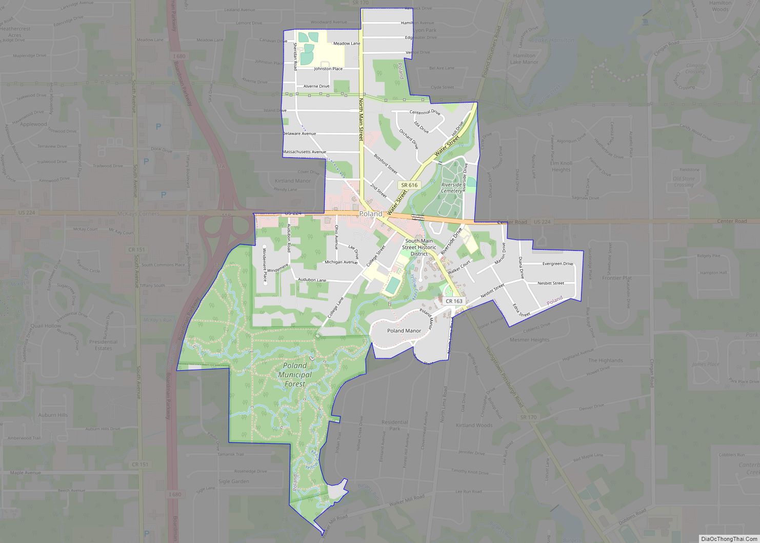 Map Of Poland Village Ohio   Poland 