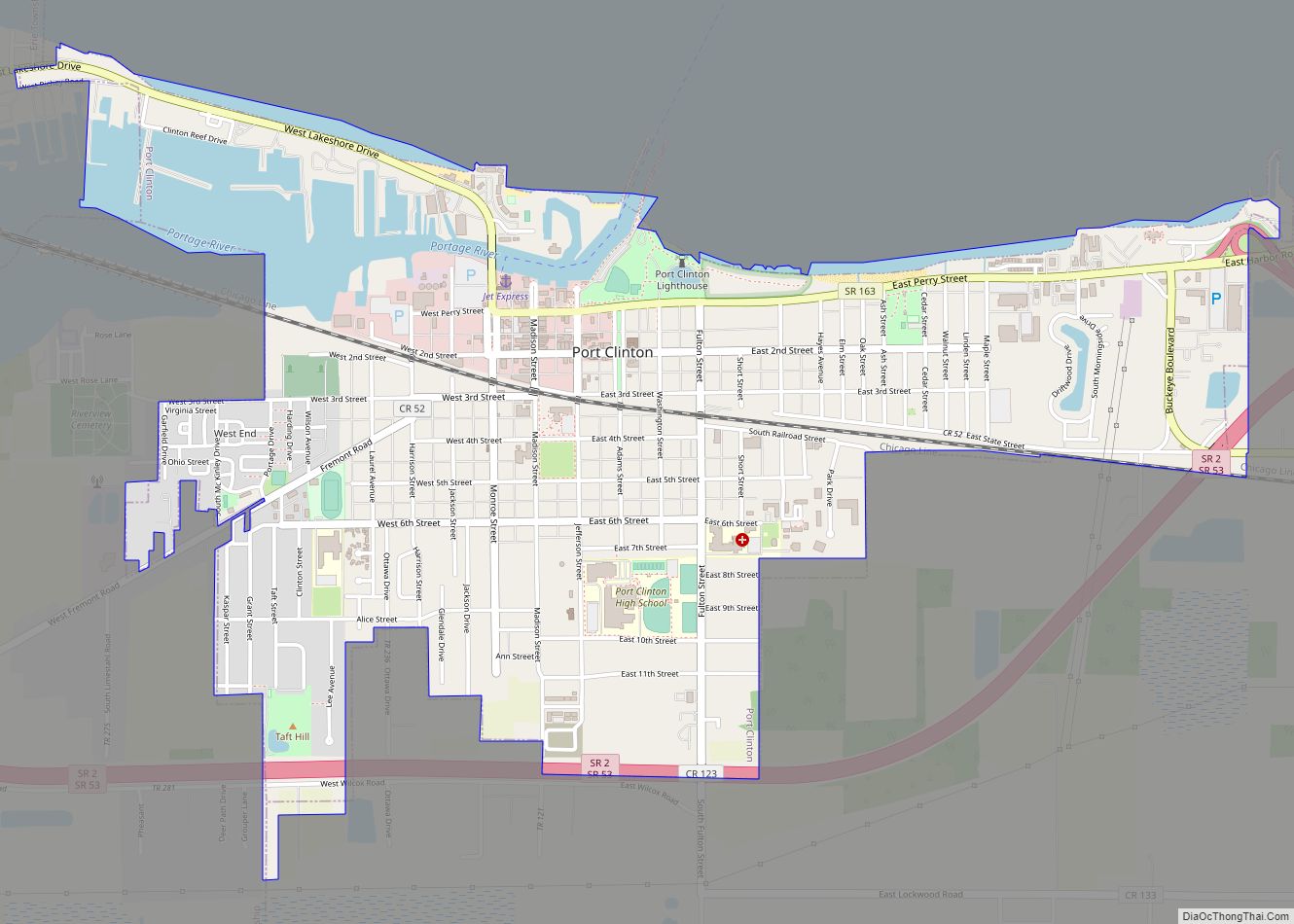 Map of Port Clinton city