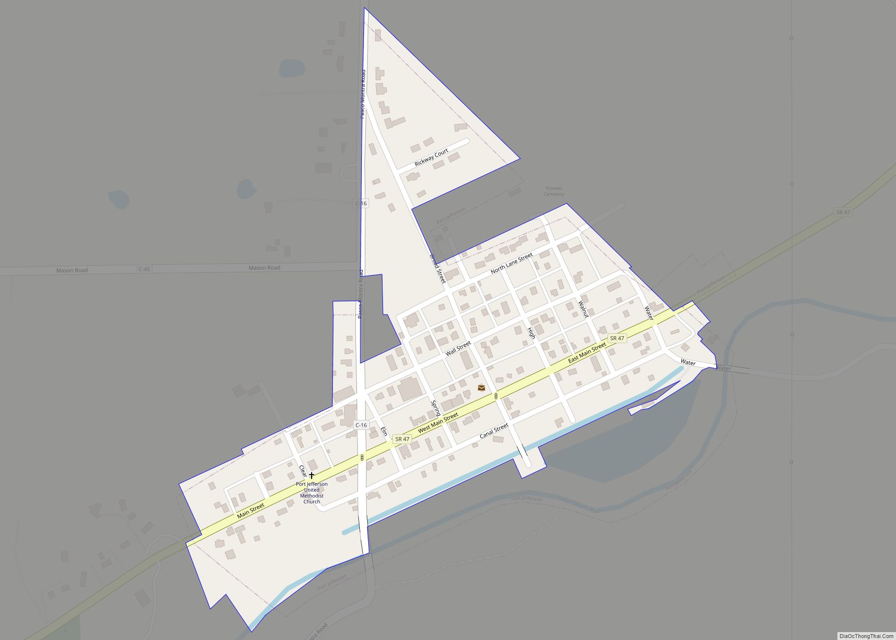 Map of Port Jefferson village, Ohio
