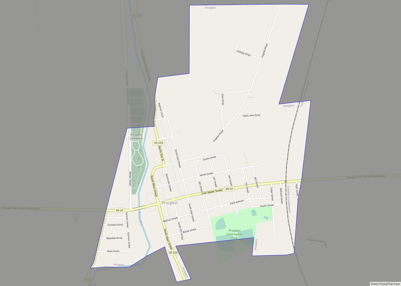 Map of Prospect village, Ohio