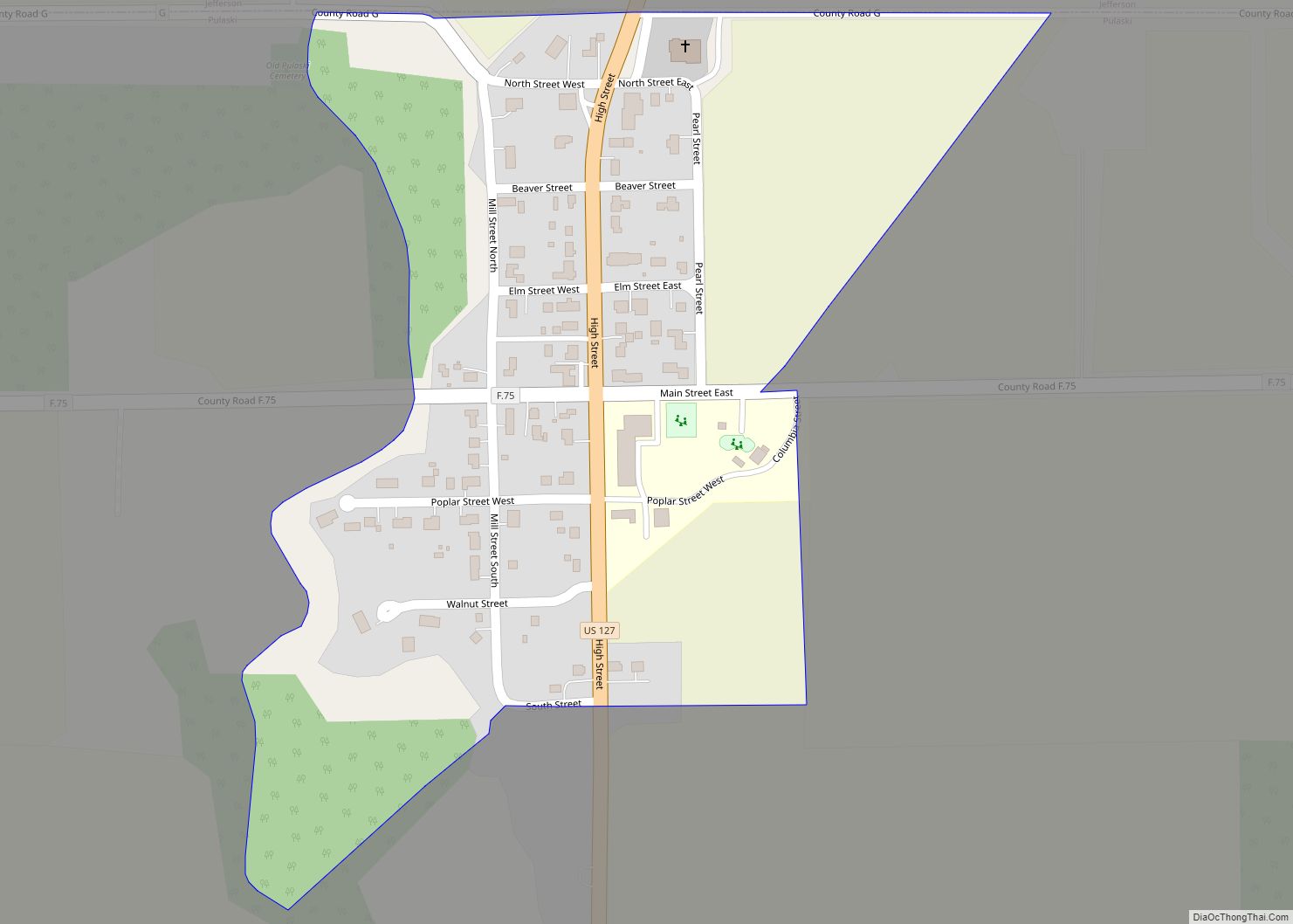 Map of Pulaski CDP, Ohio