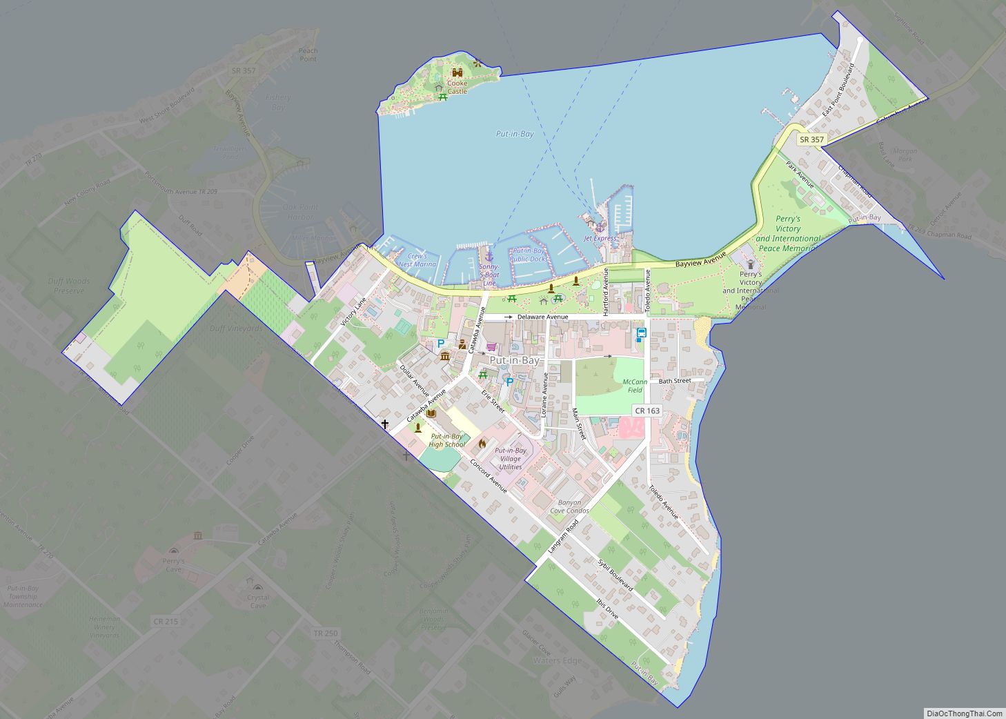 Map of Put-in-Bay village