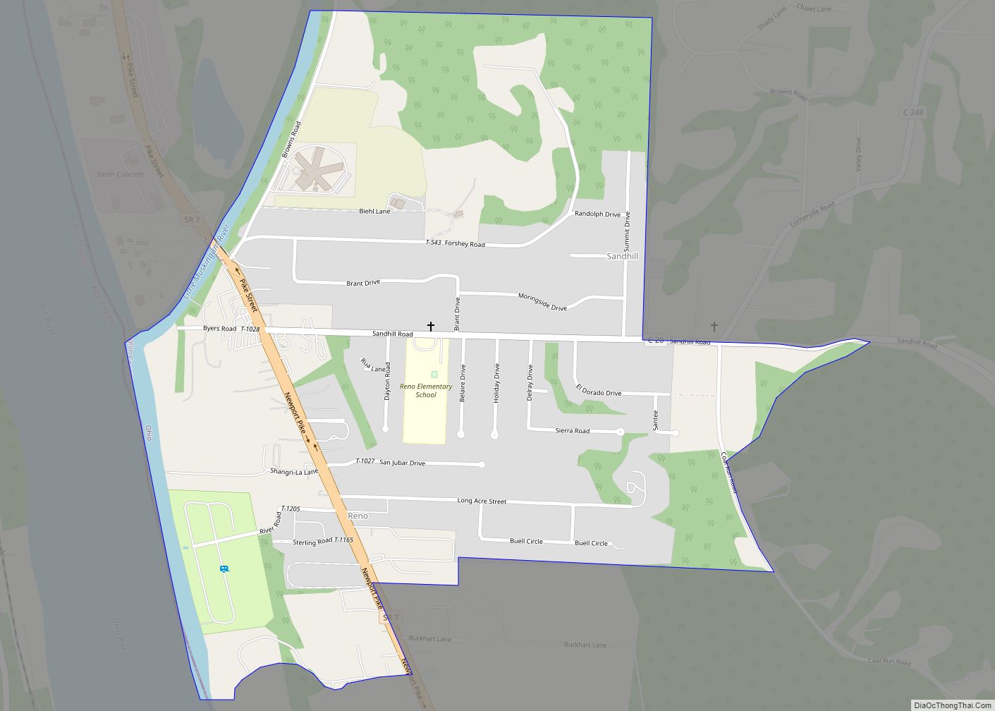 Map of Reno CDP, Ohio