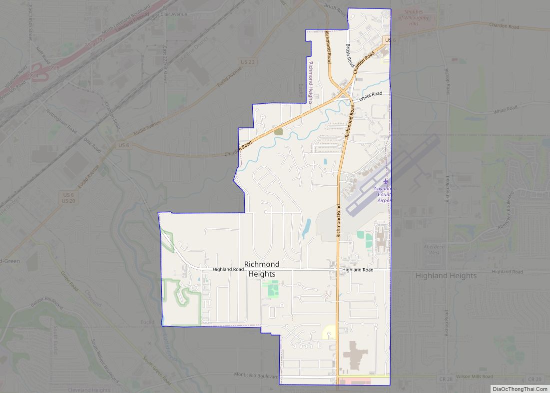 Map of Richmond Heights city, Ohio
