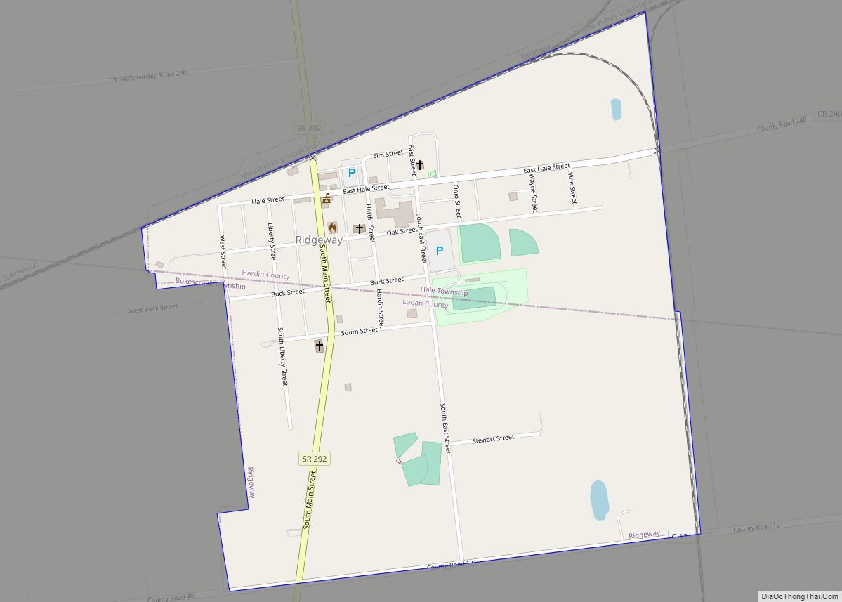 Map of Ridgeway village, Ohio