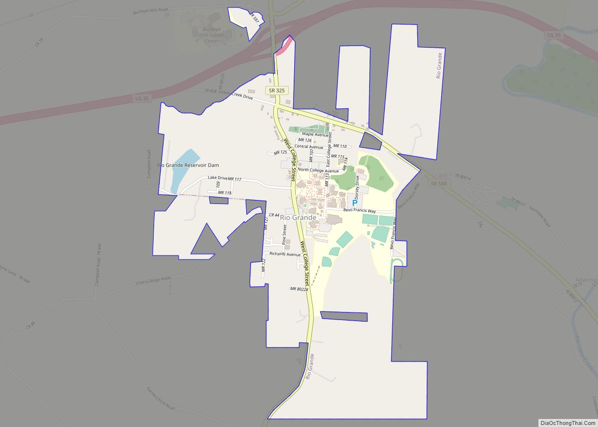 Map of Rio Grande village, Ohio