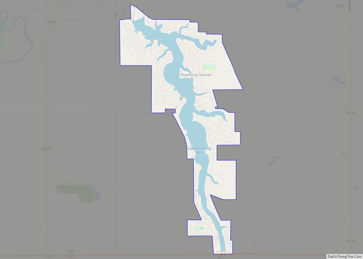 Map of Roaming Shores village