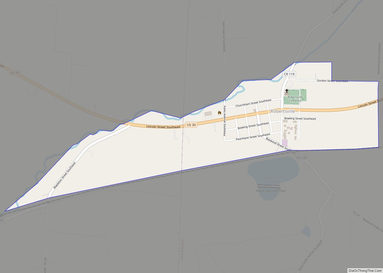 Map of Robertsville CDP, Ohio