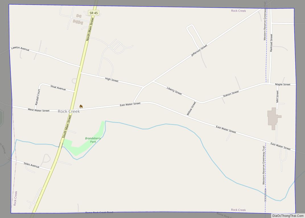 Map of Rock Creek village, Ohio