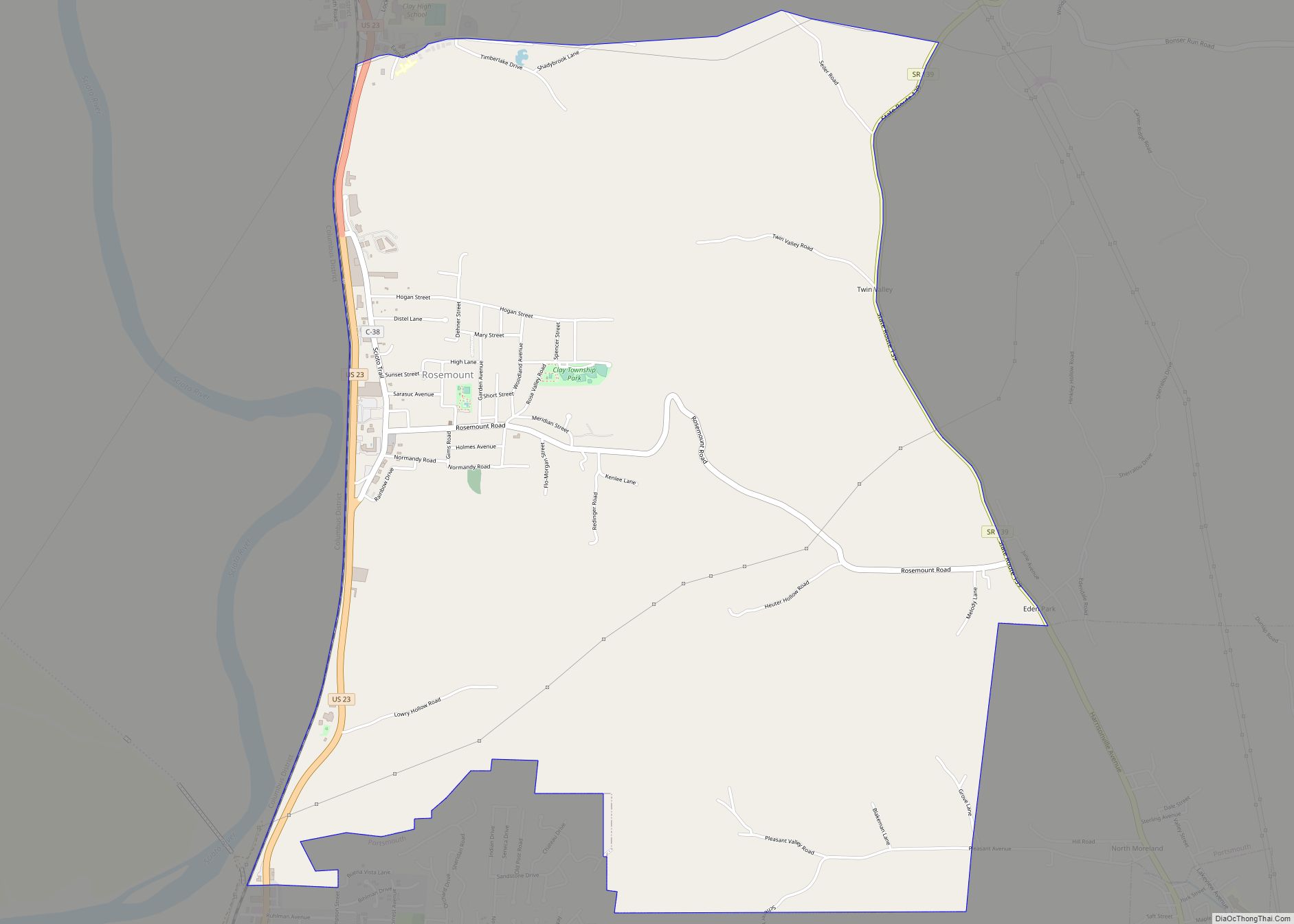 Map of Rosemount CDP, Ohio