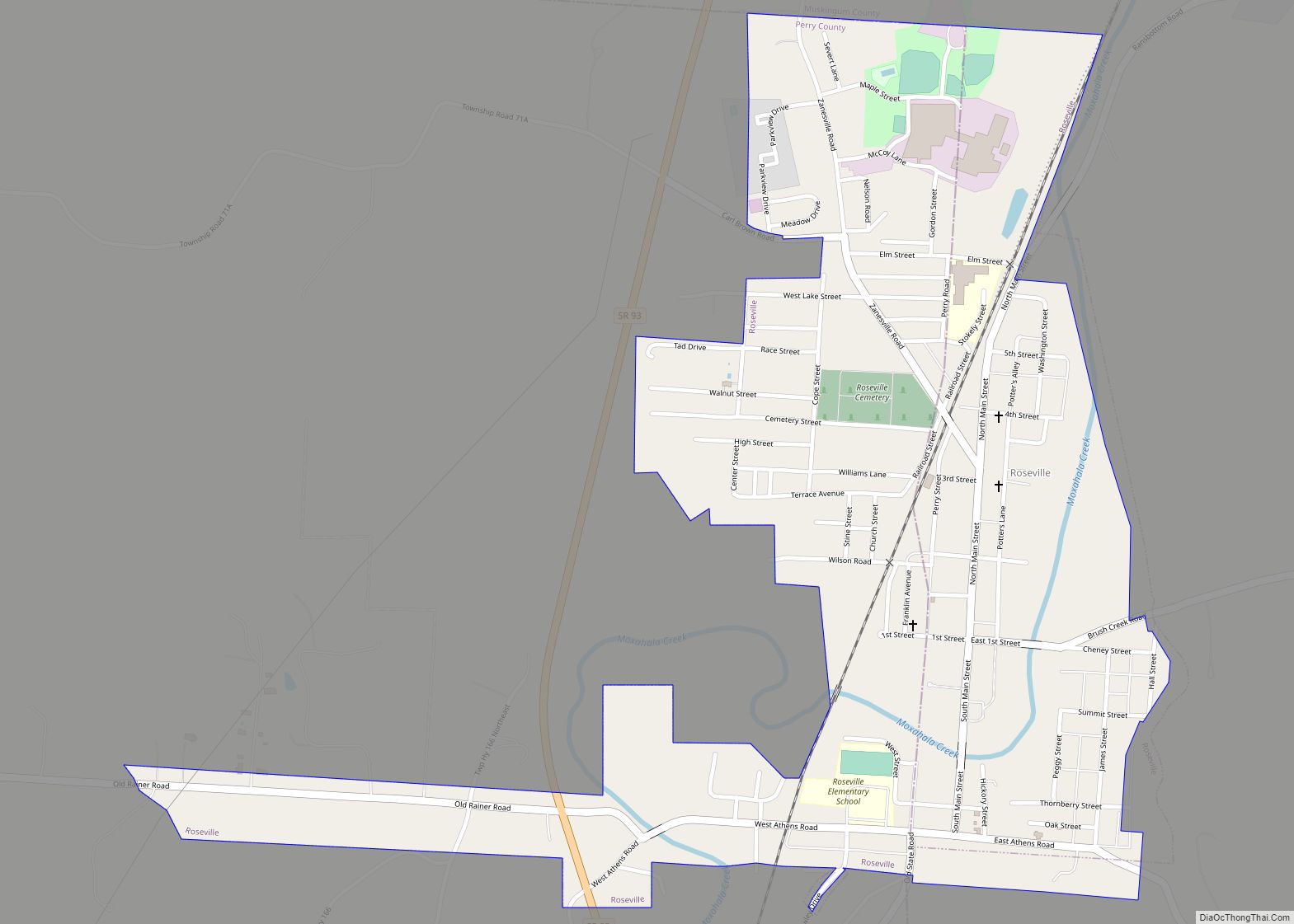 Map of Roseville village, Ohio