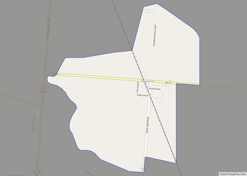 Map of Rosewood CDP