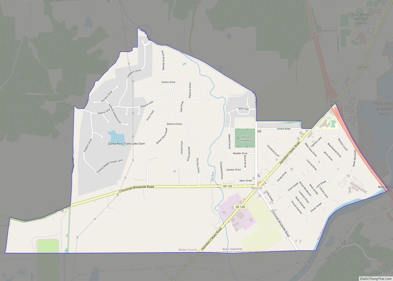 Map of Ross CDP, Ohio