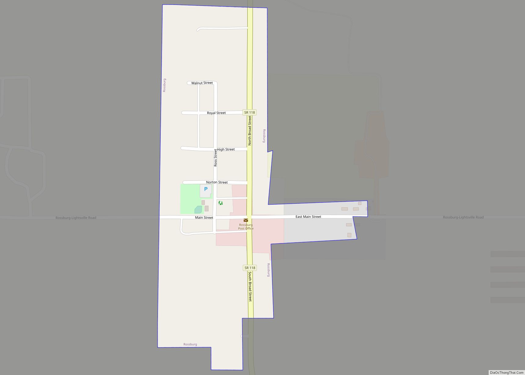 Map of Rossburg village