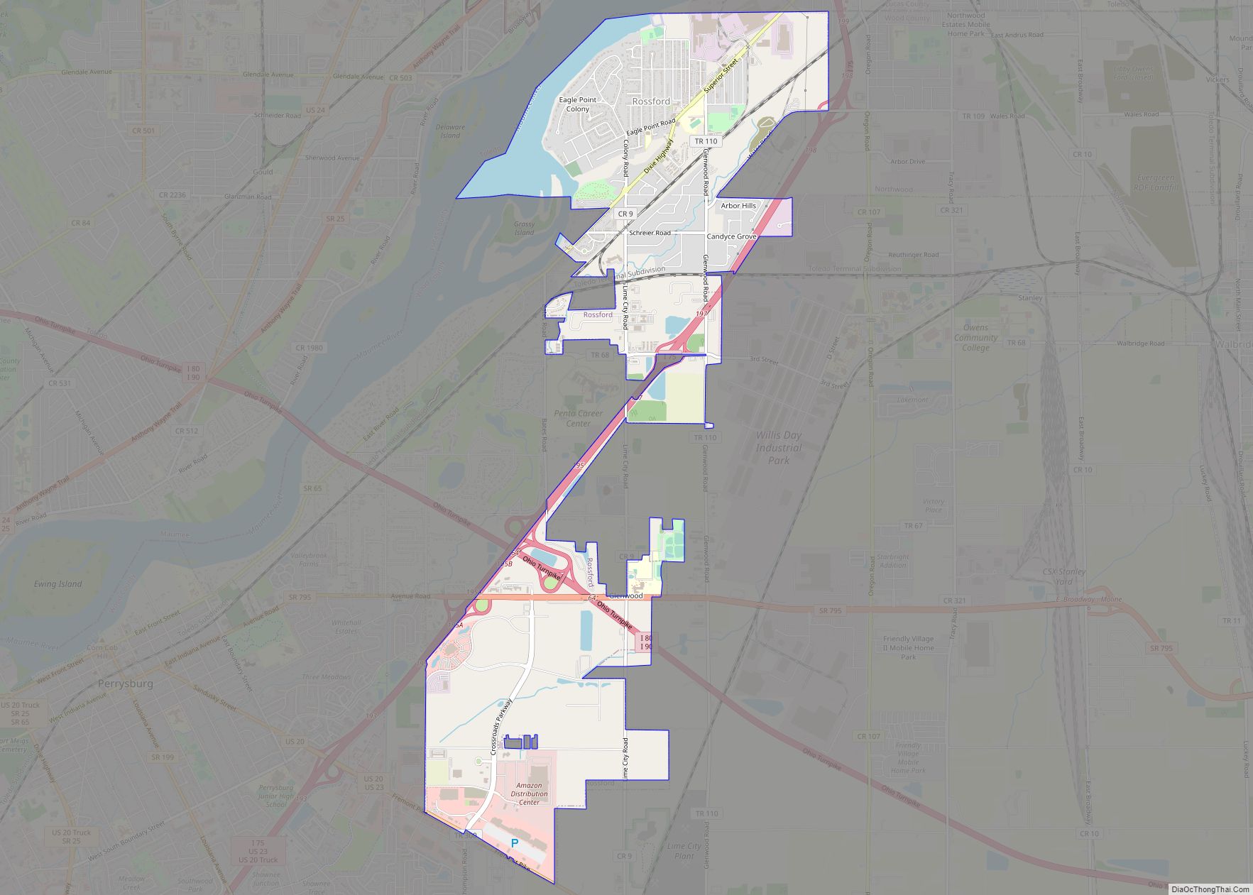 Map of Rossford city