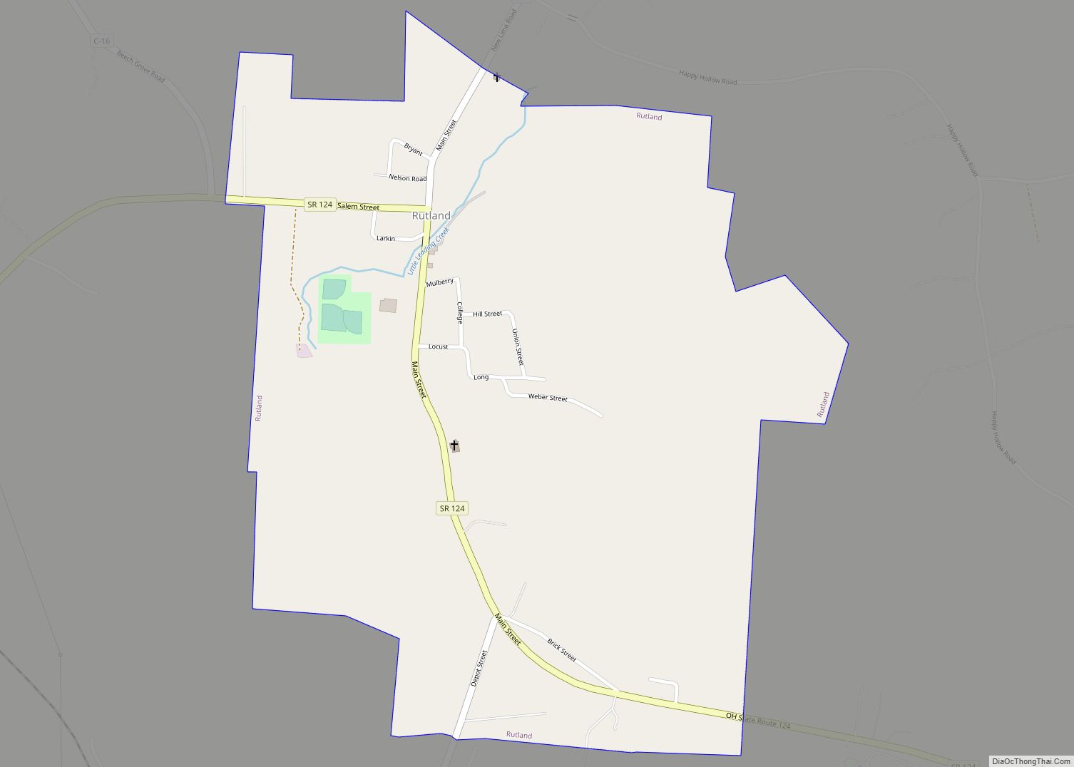 Map of Rutland village, Ohio