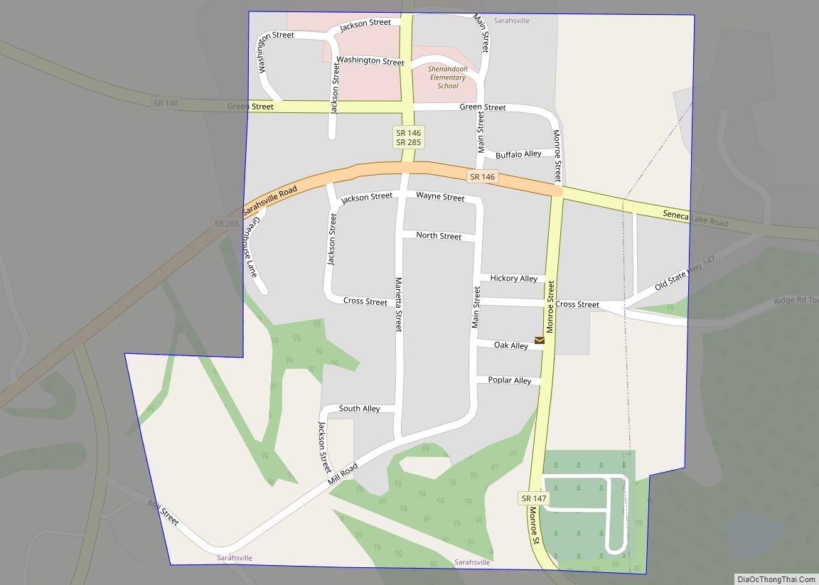 Map of Sarahsville village