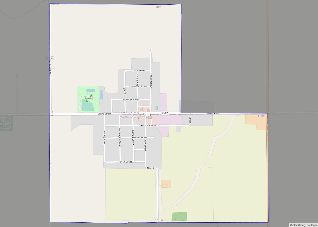 Map of Scott village, Ohio