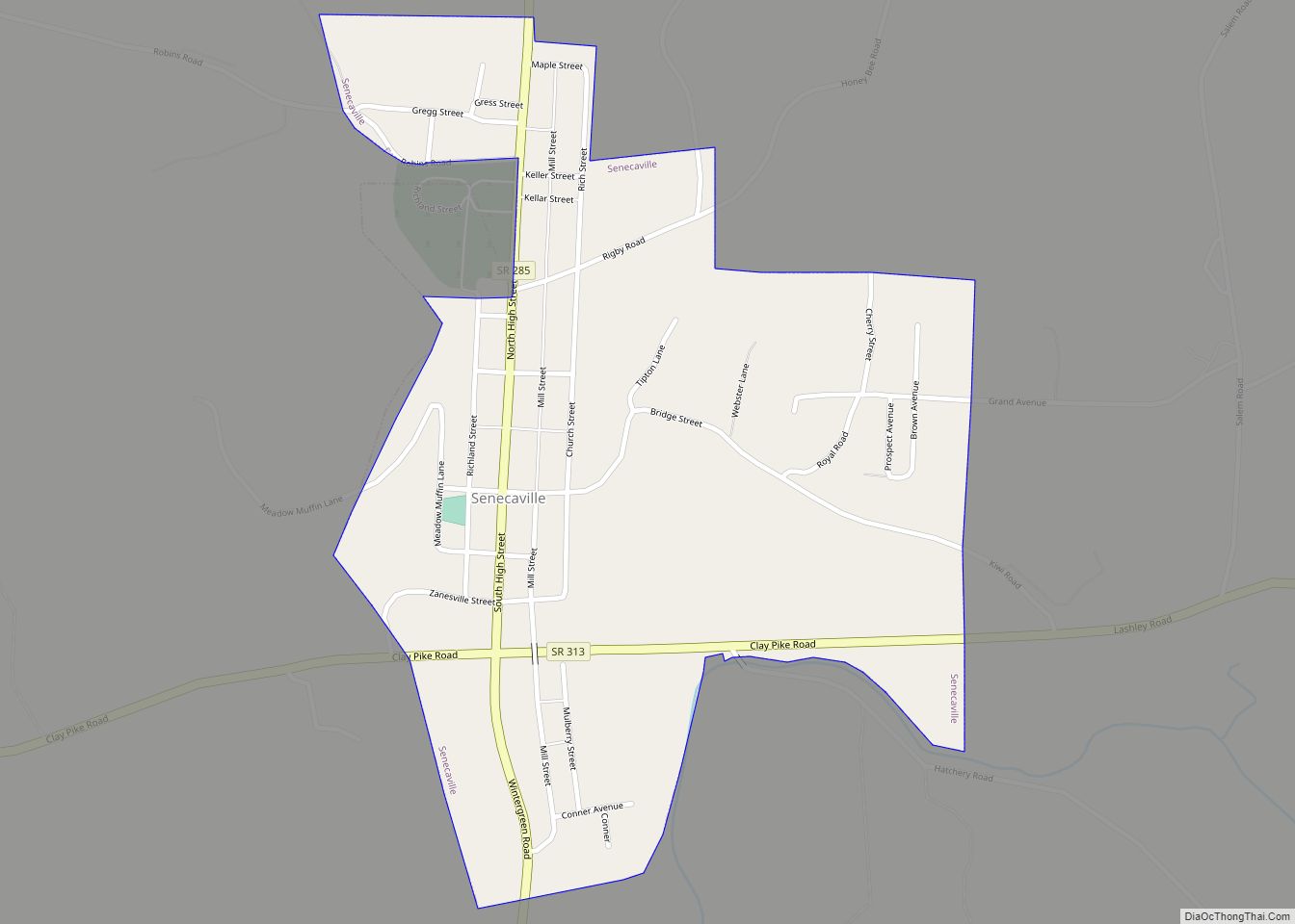 Map of Senecaville village
