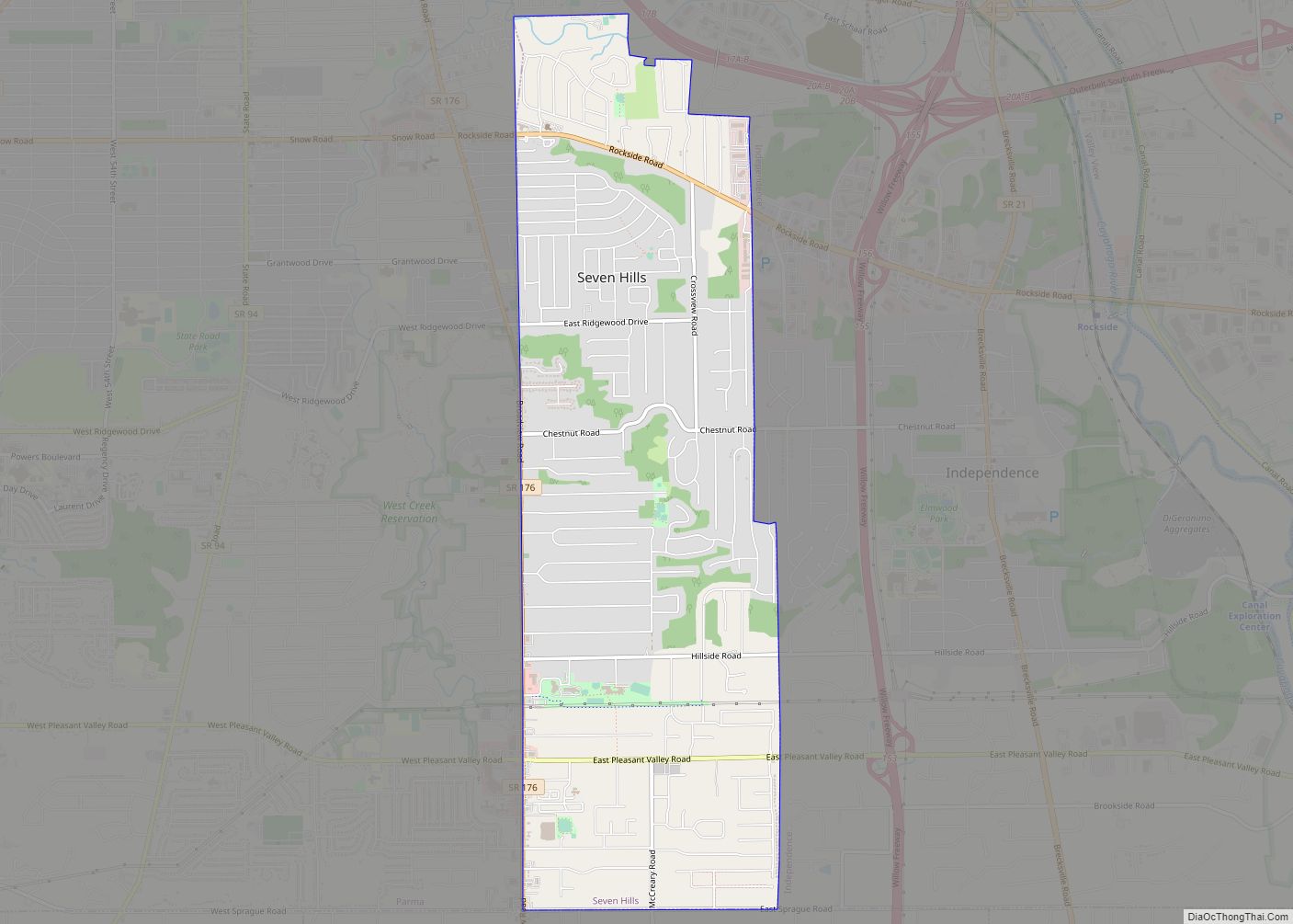 Map of Seven Hills city, Ohio