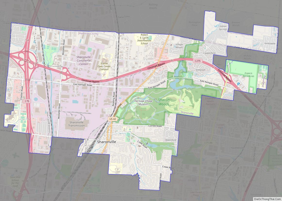 Map of Sharonville city