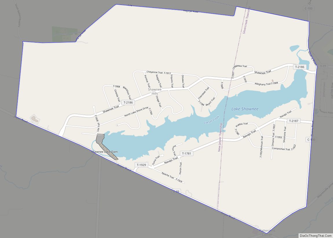 Map of Shawnee Hills CDP