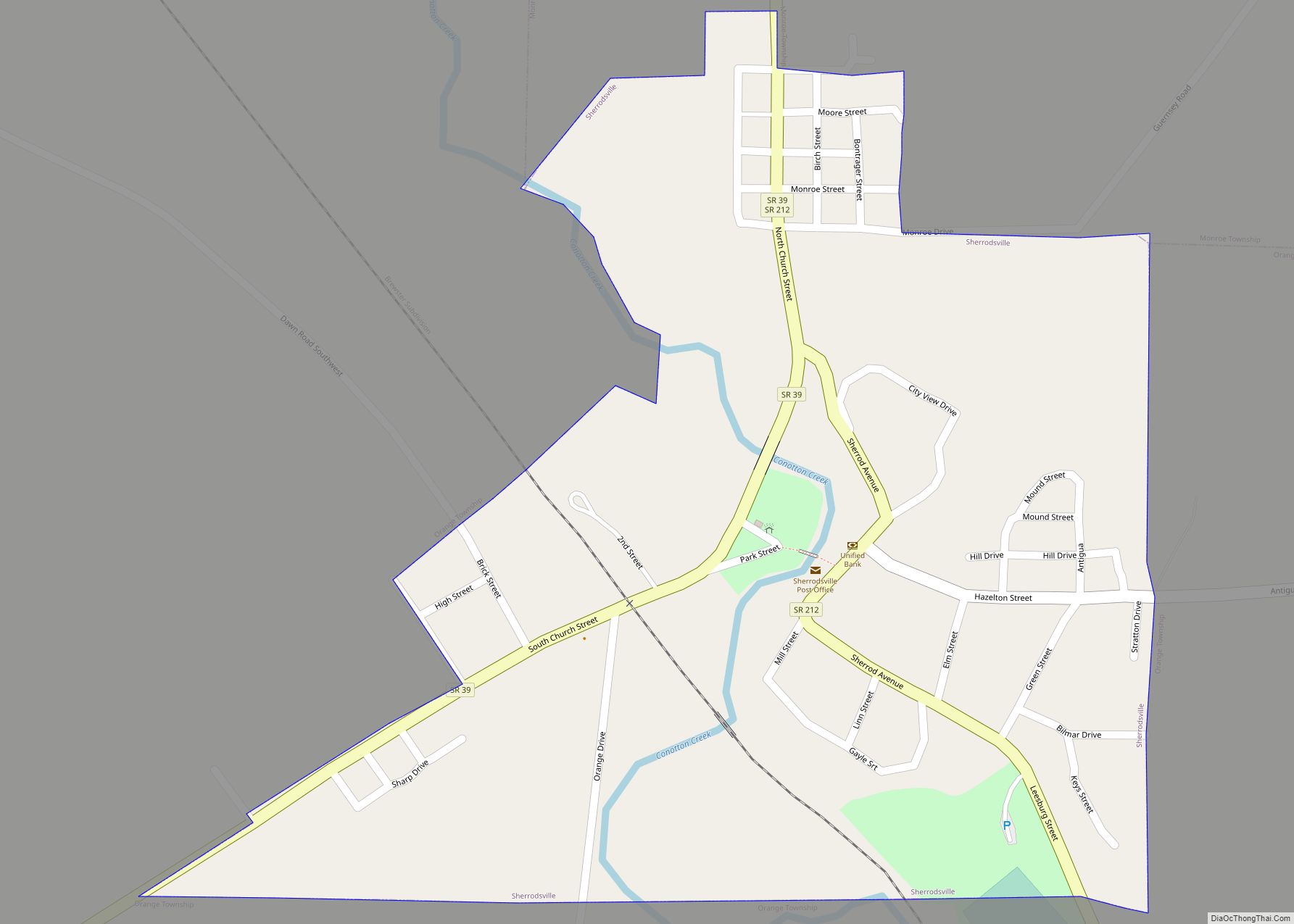 Map of Sherrodsville village