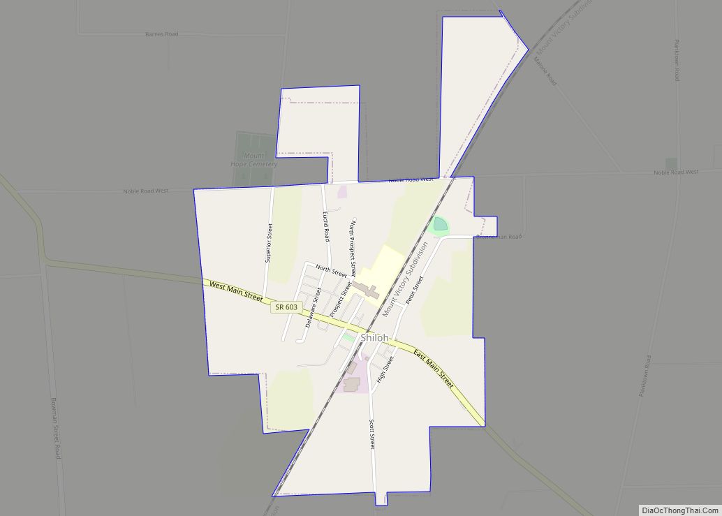 Map of Shiloh village, Ohio