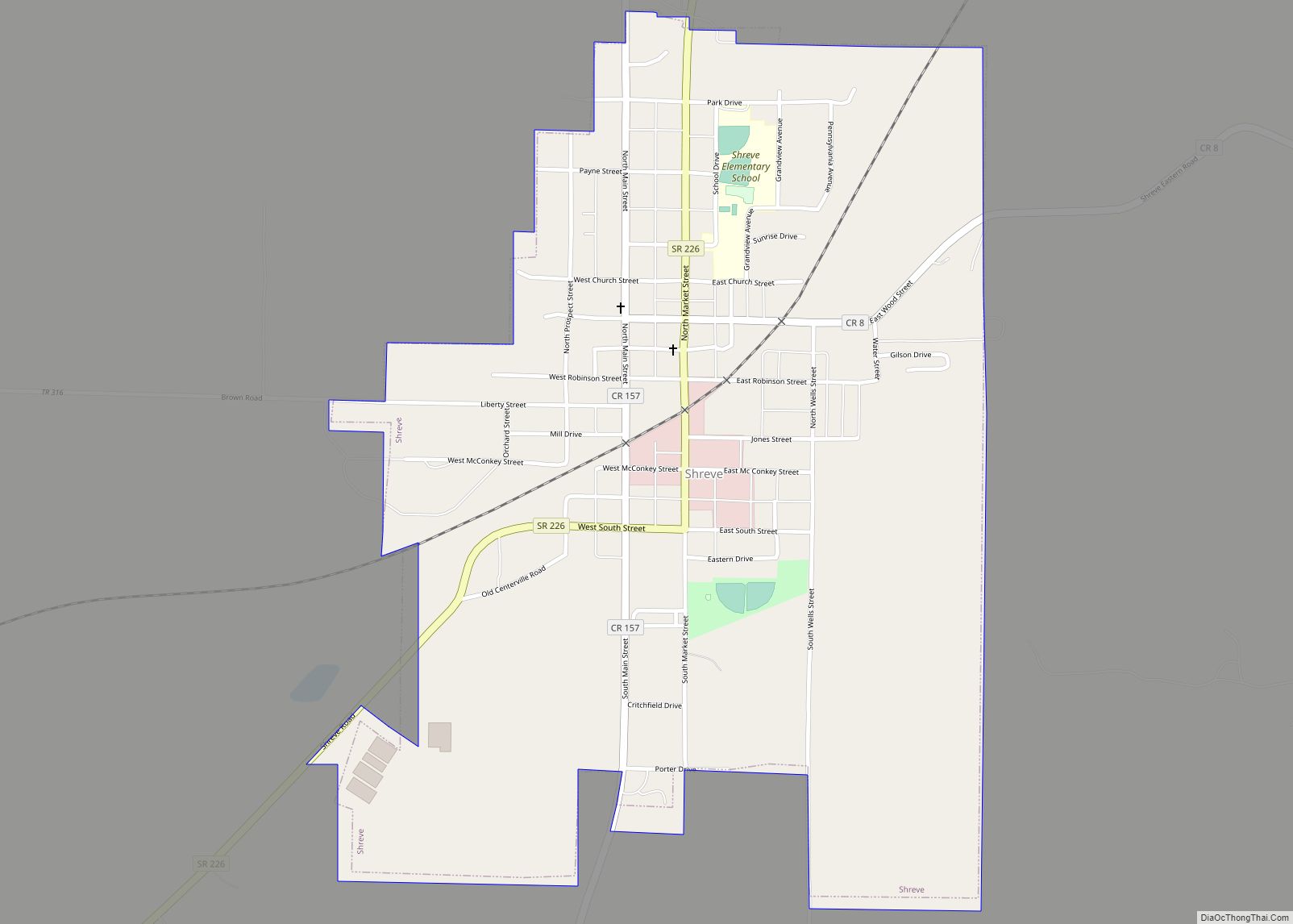 Map of Shreve village