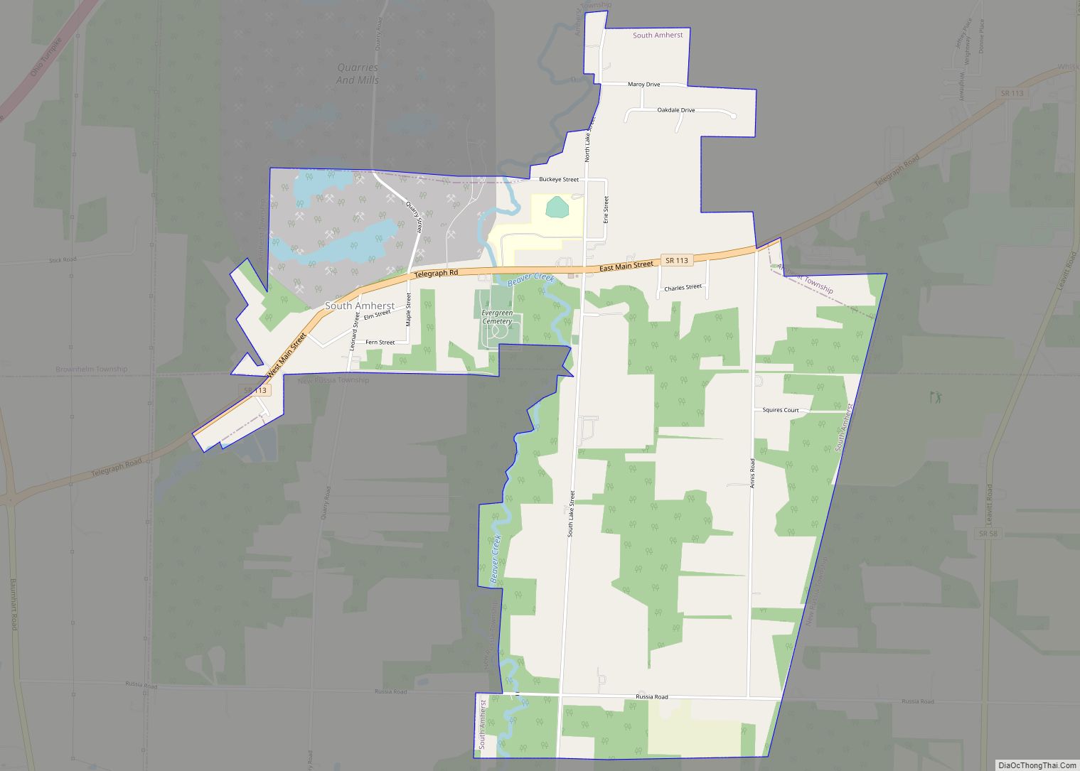 Map of South Amherst village, Ohio
