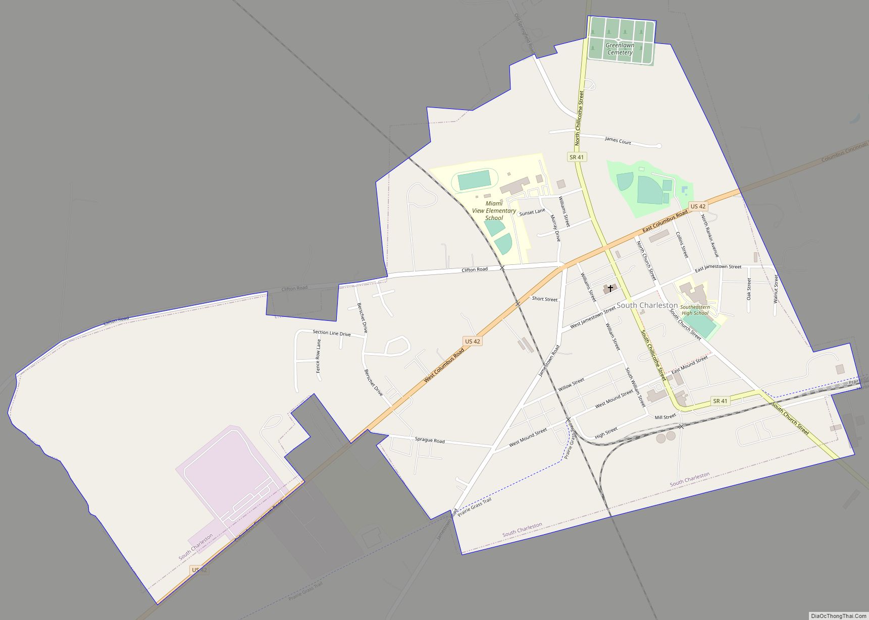 Map of South Charleston village